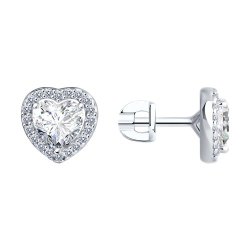 Серьги из серебра с фианитами (Арт.94025764)
