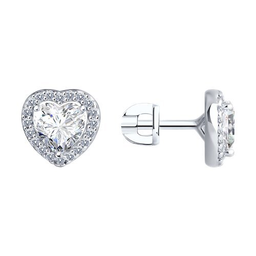 Серьги из серебра с фианитами (Арт.94025764)