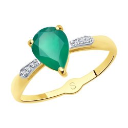 Кольцо золотое пробы 585 с агатом (Арт.715074-2)