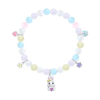 Браслет из золочёного серебра с кварцитом и эмалью (Арт.83050060)