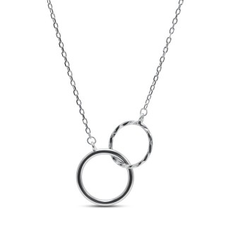 Ожерелье серебро без вставок «Два Кольца Единства» MyJewels (арт.0512)