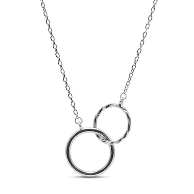 Ожерелье серебро без вставок «Два Кольца Единства» MyJewels (арт.0512)