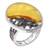 Серебряное кольцо с янтарём белым Darvin 520034003aa