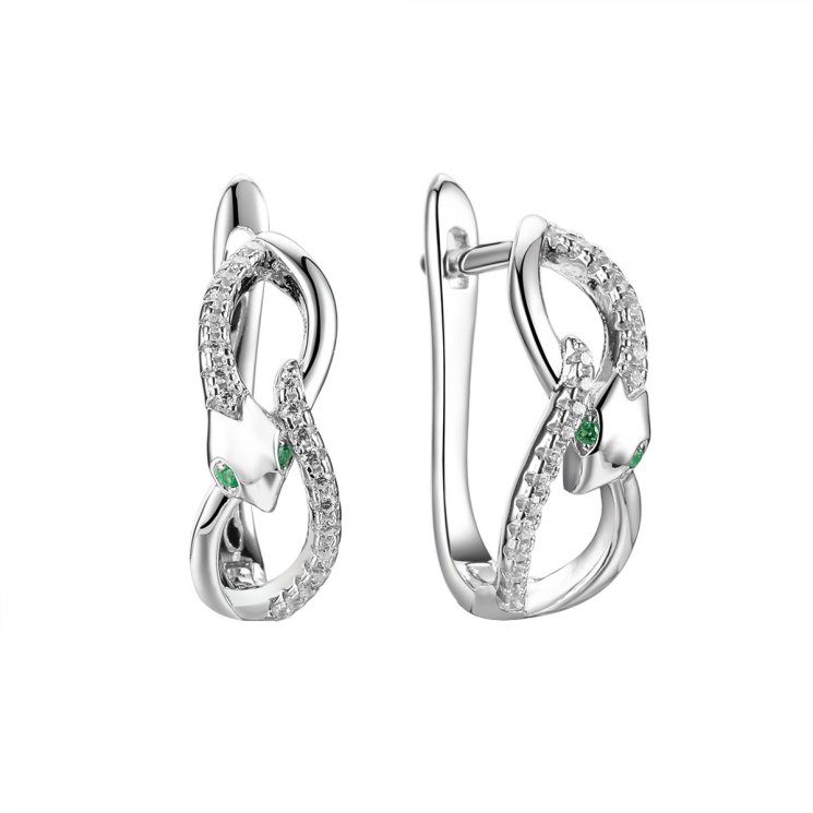 Серьги из серебра с фианитом (Арт.cz-e01887-x-w-nce-x-w)