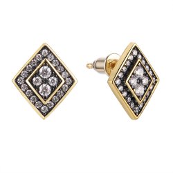 Серьги из серебра с фианитом (Арт.cz-e03499-x-lb-w-x-w)