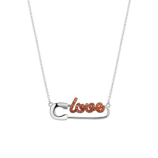 Ожерелье с фианитами «Love Pin» серебро 925 Fresh Jewelry (арт.CZ-N02873-X-WB-X-X-GA)