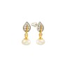 Серьги с жемчугом и фианитами «Nautilus Glow» серебро 925 Fresh Jewelry (арт.PI-E2442-2-X-WL-PN-X-W)