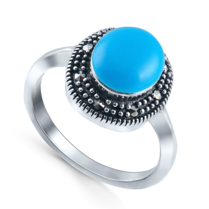 Кольцо Серебряные крылья (Арт.21392659_biryuzapr_markazit)