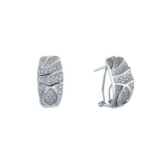 Серьги из белого золота с бриллиантами «Ледяной орнамент» My Jewels (арт.E22461C_WG)