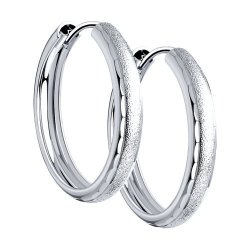 Серьги конго из серебра с алмазной гранью (Арт.94140063)