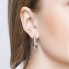Серьги-кольца из серебра с алмазной гранью «Лунный ореол» Соколов (арт.9414)