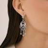Серьги из серебра с ажурным орнаментом «Парящая Грация» Соколов (арт.94-121-02381-1)