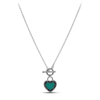 Ожерелье серебро с эмалью «Сердце Свободы» Myjewels (арт.2511)