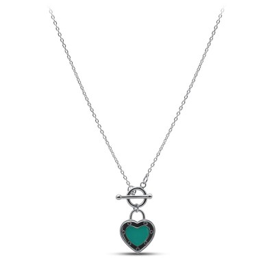 Ожерелье серебро с эмалью «Сердце Свободы» Myjewels (арт.2511)