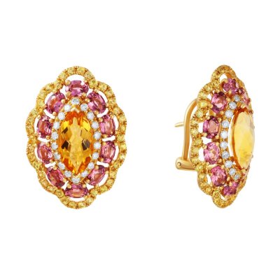 Серьги из золота с бриллиантом и сапфиром (Арт.er-33264_sr_ys_ct_tu_yg)