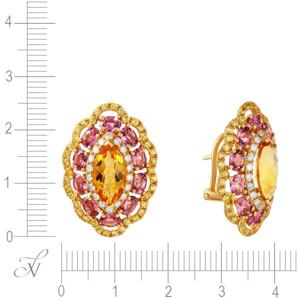 Серьги из золота с бриллиантом и сапфиром (Арт.er-33264_sr_ys_ct_tu_yg)