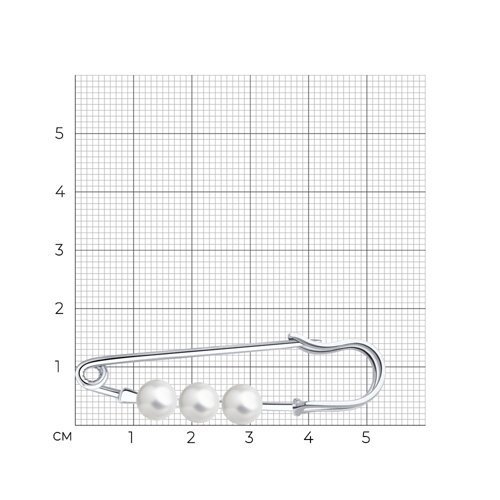 Брошь из серебра с синтетическим жемчугом (Арт.94-140-00046-1)