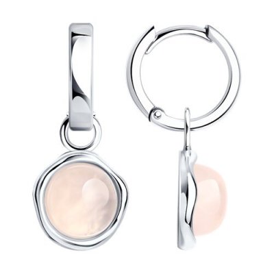 Серьги из серебра с кварцами (Арт.83020232)