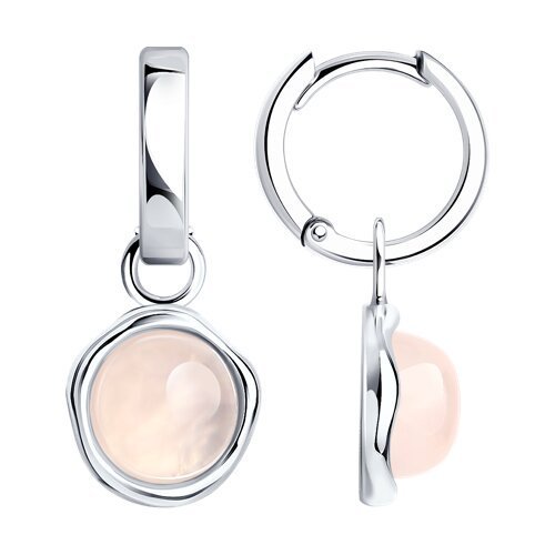 Серьги из серебра с кварцами (Арт.83020232)