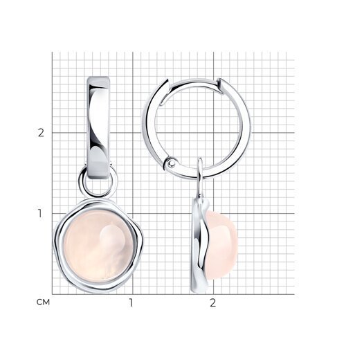 Серьги из серебра с кварцами (Арт.83020232)