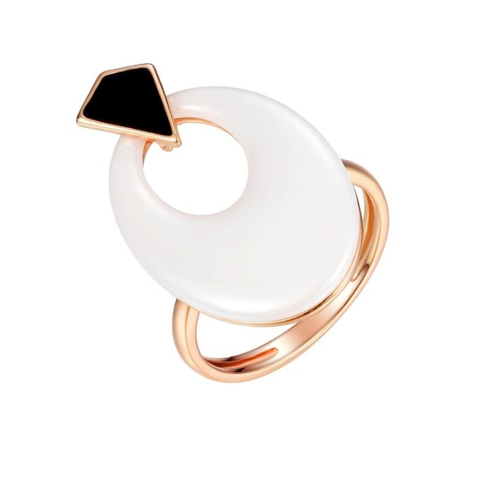 Кольцо из серебра с керамикой и эмалью (Арт.tc-r01116-w-g-x-b-x)