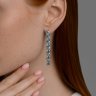 Серьги из серебра с ситаллами и фианитами (Арт.94-321-02173-1)