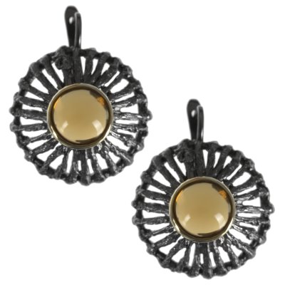 Серебряные серьги BEAVERS с цитрином 2167ct_ox