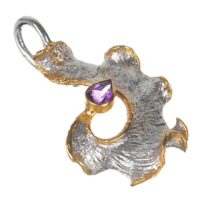 Серебряный кулон BEAVERS с аметистом 3131a