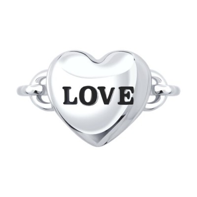 Кольцо из серебра с эмалью «LOVE Heart» Соколов (арт.94014434)