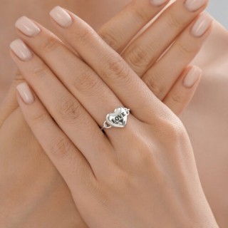 Кольцо из серебра с эмалью «LOVE Heart» Соколов (арт.94014434)
