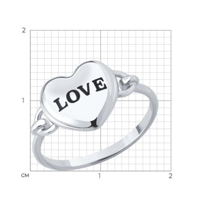 Кольцо из серебра с эмалью «LOVE Heart» Соколов (арт.94014434)