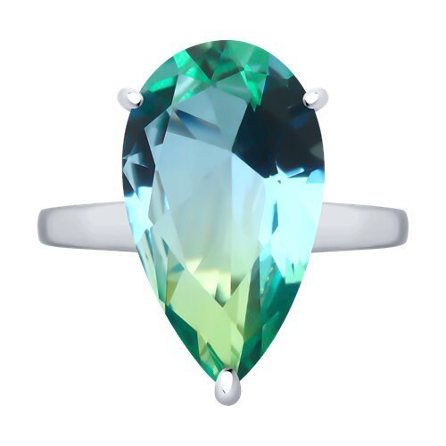 Кольцо серебряное с ситаллом «Морской Хрусталь» Соколов (арт.92014378)