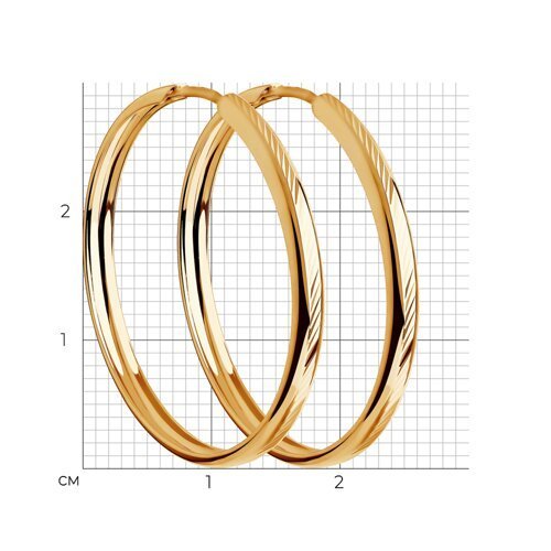 Серьги конго из золота с алмазной гранью (Арт.140093)