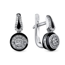 Серьги из золота с бриллиантом Русские Самоцветы (Арт.53514)