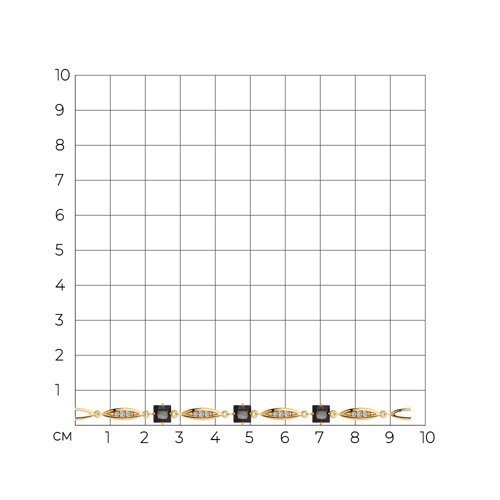 Браслет из серебра с раухтопазами и фианитами (Арт.92050120)