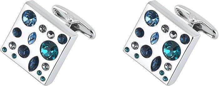Запонки из ювелирного сплава с кристаллом (Арт.20-b-1126-20-s)