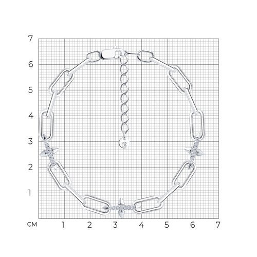 Браслет из серебра с фианитами (Арт.94051593)