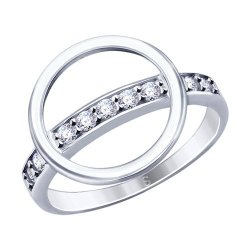 Кольцо из серебра с фианитами (Арт.94012789)