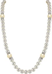 Ожерелье из серебра с жемчугом и кристаллом swarovski (Арт.102l-sr5-1-6)