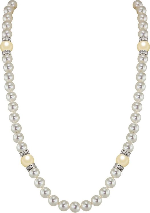 Ожерелье из серебра с жемчугом и кристаллом swarovski (Арт.102l-sr5-1-6)