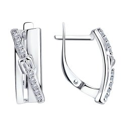 Серьги из серебра с фианитами (Арт.94-120-00802-1)