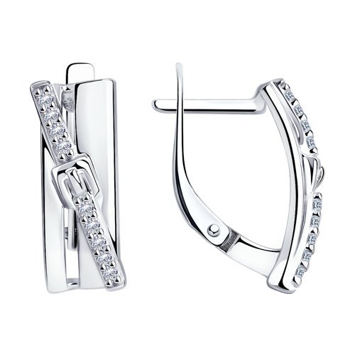 Серьги из серебра с фианитами (Арт.94-120-00802-1)