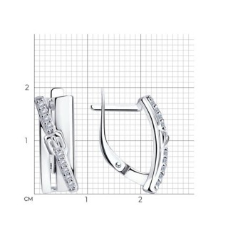 Серьги серебряные с фианитами «Ледяной Шик» Соколов (арт.94-120-00802-1)