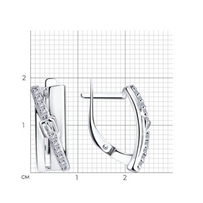 Серьги серебряные с фианитами «Ледяной Шик» Соколов (арт.94-120-00802-1)