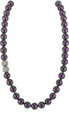 Ожерелье из серебра с жемчугом и кристаллом swarovski (Арт.5l-sk-19)