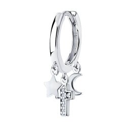 Серьга из серебра с фианитами (Арт.94170316)