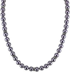 Ожерелье из серебра с жемчугом и кристаллом swarovski (Арт.70l-sr5-16)