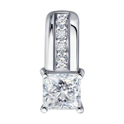 Подвеска из белого золота с бриллиантом выращенным и рубином (Арт.52-230-02590-1)