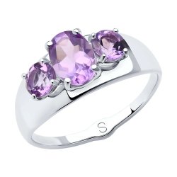 Кольцо из серебра с аметистами (Арт.94-310-00556-3)
