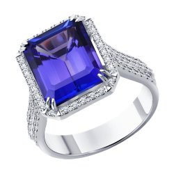 Кольцо из белого золота с бриллиантами и танзанитом (Арт.6014377-3) Кольцо из белого золота с бриллиантами и танзанитом (Арт.6014377-3)